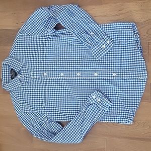 Men's Nat Nast Long Sleeve Blue White Check Button‎ Down Shirt Small